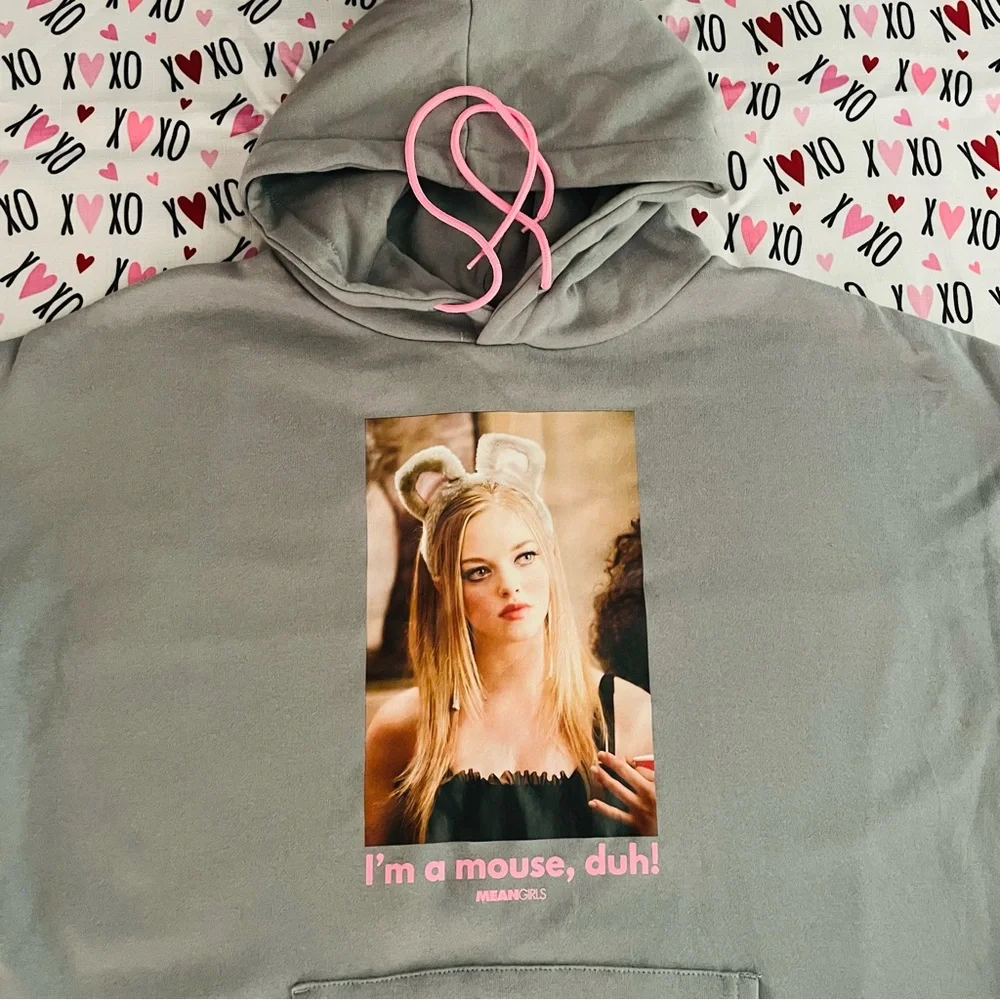 Mean Girls Hoodie I'm A Mouse Duh Women’s Large Pull Over Hoodie Regina George - Picture 9 of 9